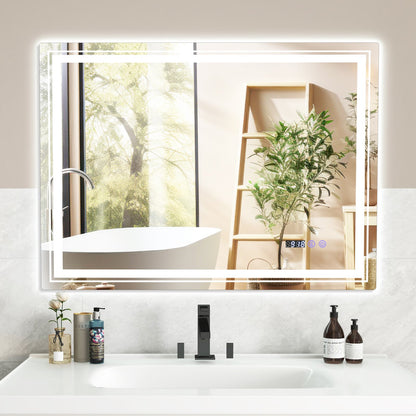 Defogging LED Bathroom Mirror with Memory Function and Anti-Fog-S