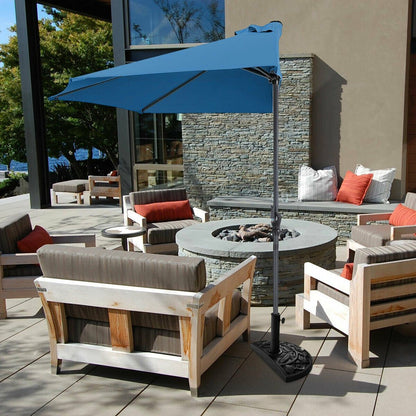 9Ft Patio Bistro Half Round Umbrella -Beige