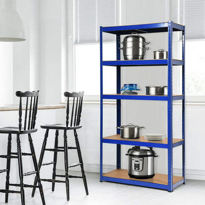 72 Inch Storage Rack with 5 Adjustable Shelves for Books Kitchenware-Black