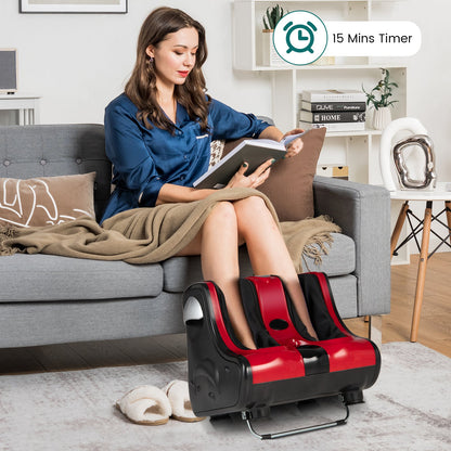 Foot and Calf Massager with Heat Vibration Deep Kneading and Shiatsu-Black