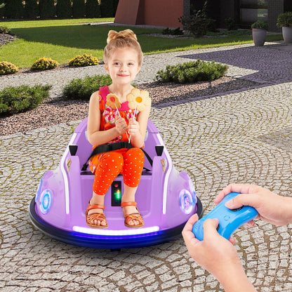 12V Electric Ride On Car with Remote Control and Flashing LED Lights-Pink