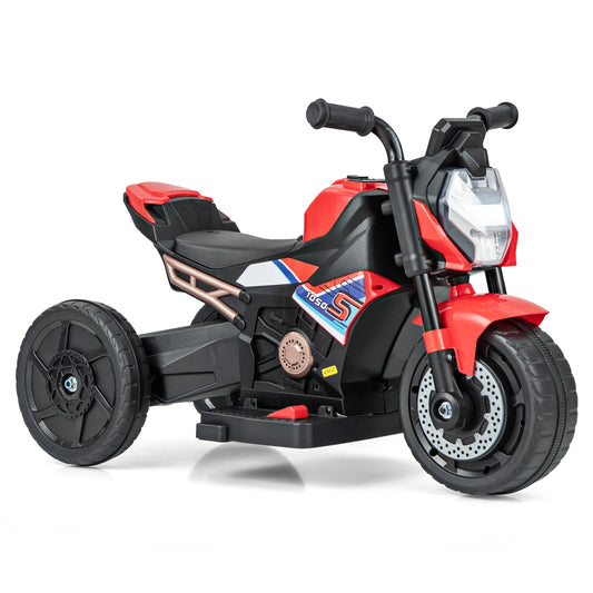 Kids Ride-on Motorcycle 6V Battery Powered Motorbike with Detachable Training Wheels-Red