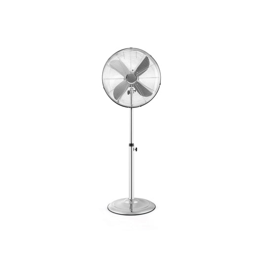 16 Inch Pedestal Standing Fan Oscillating Pedestal Fan with 3 Speeds and Adjustable Height-Silver