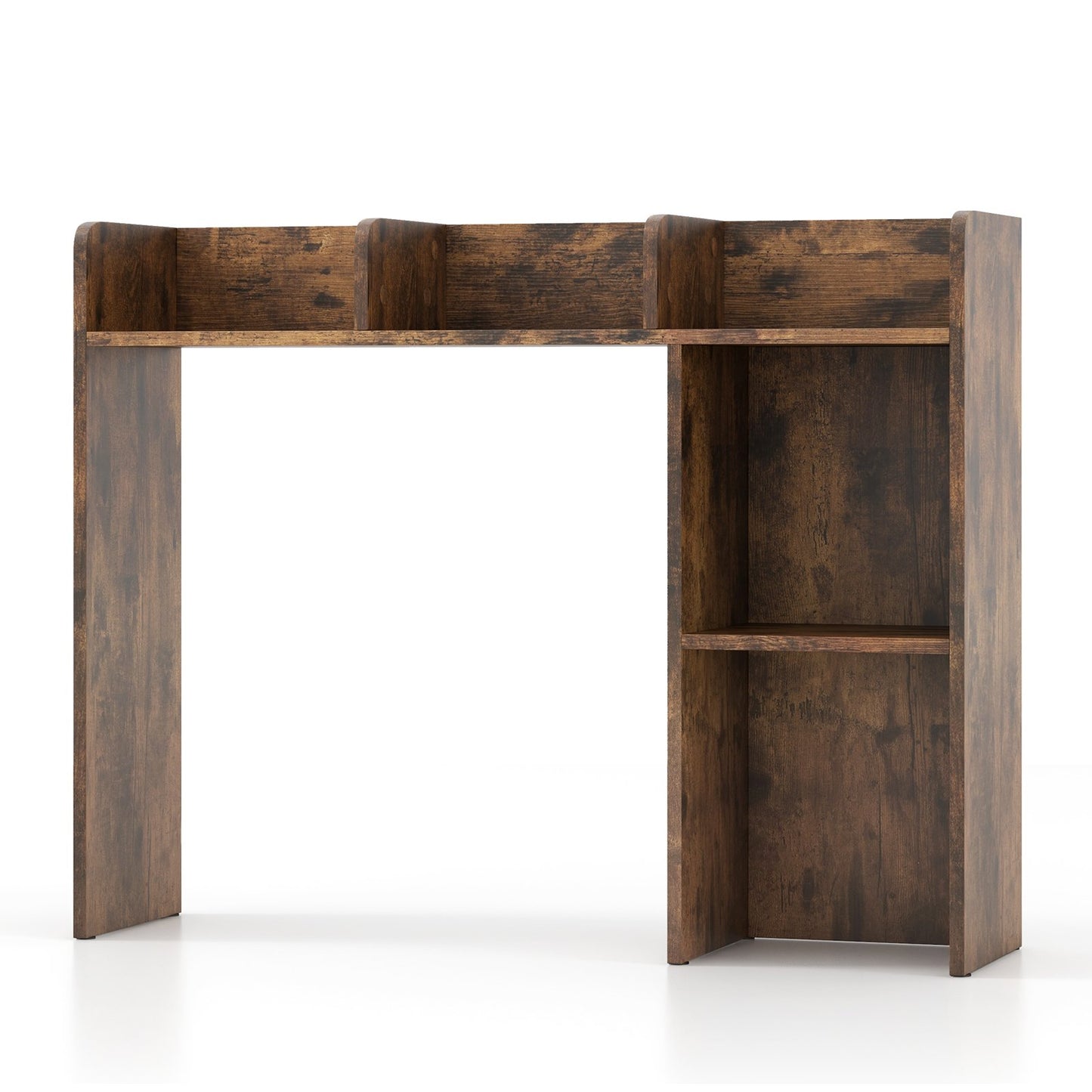 3-Tier Multipurpose Desk Bookshelf with 4 Shelves-Beige