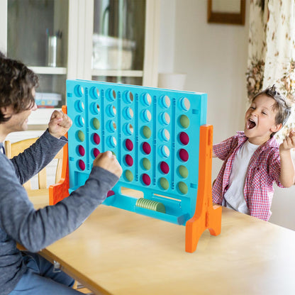 Jumbo 4-to-Score Connect Game Set with Carrying Bag and 42 Coins-Blue