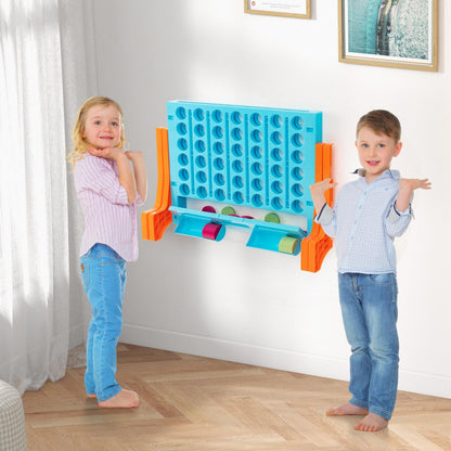 Jumbo 4-to-Score Connect Game Set with Carrying Bag and 42 Coins-Blue