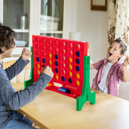 Jumbo 4-to-Score Connect Game Set with Carrying Bag and 42 Coins-Blue