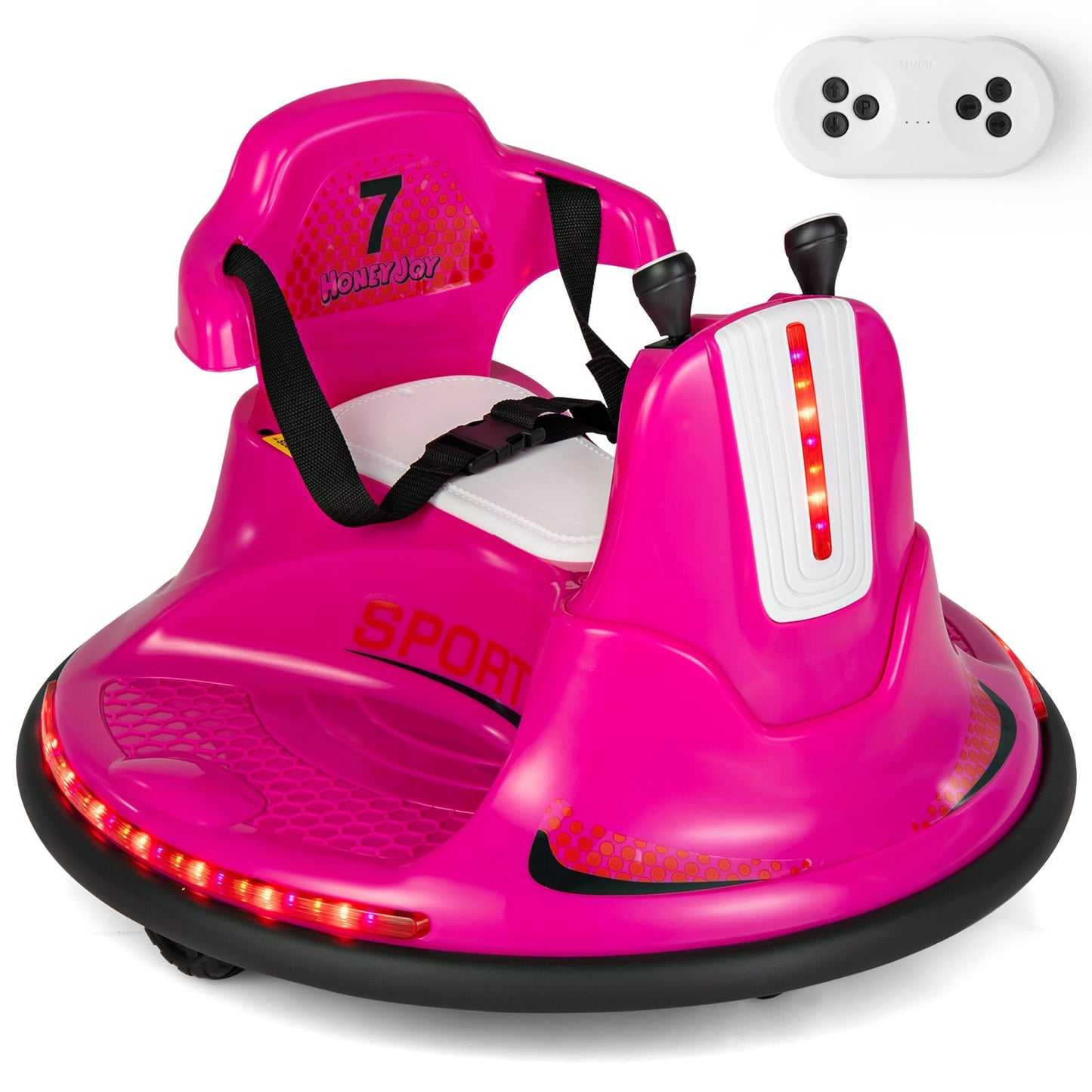 12V Kids Ride On Bumper Car with Remote Control Lights and Music-Blue