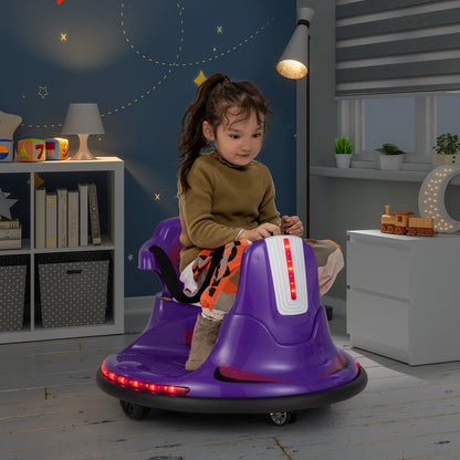 12V Kids Ride On Bumper Car with Remote Control Lights and Music-Blue