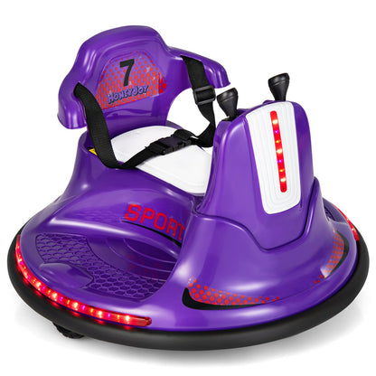 12V Kids Ride On Bumper Car with Remote Control Lights and Music-Blue