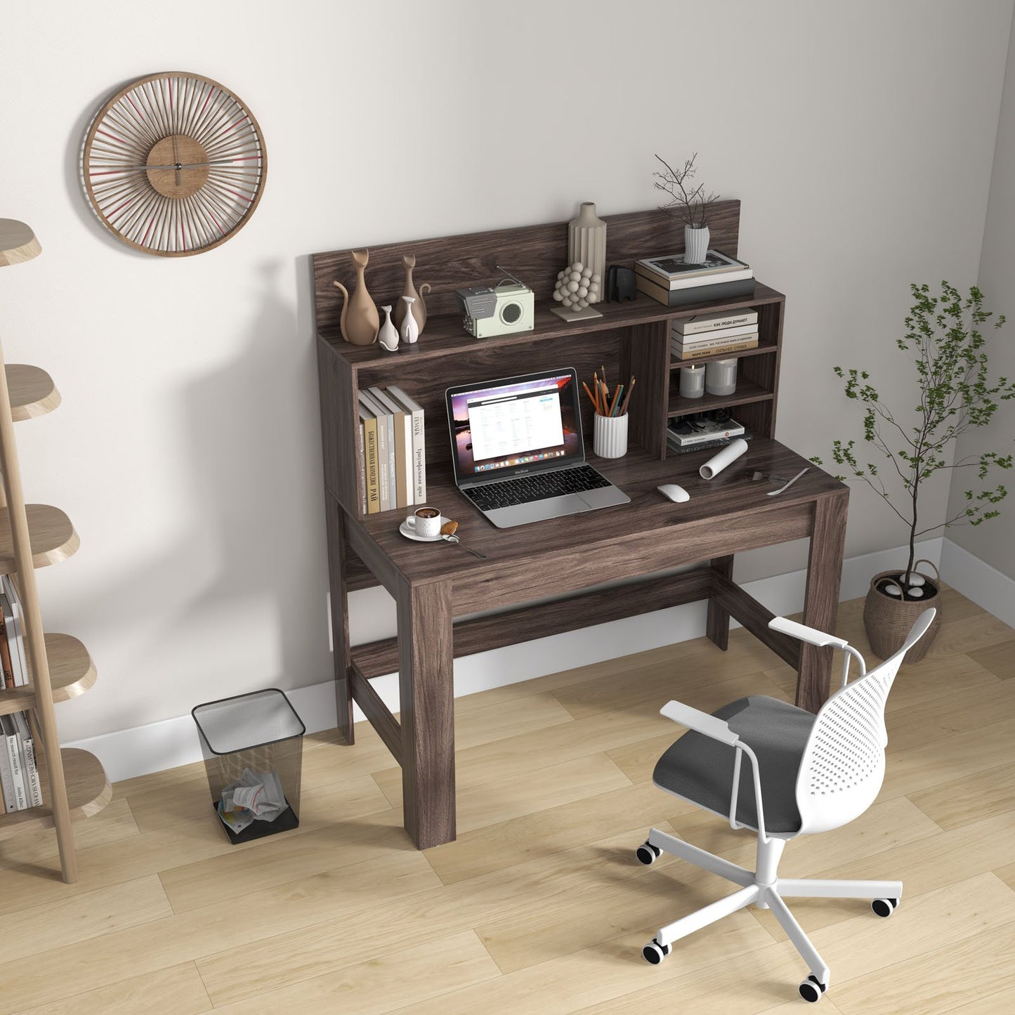 48 Inch Writing Computer Desk with Anti-Tipping Kits and Cable Management Hole-Black