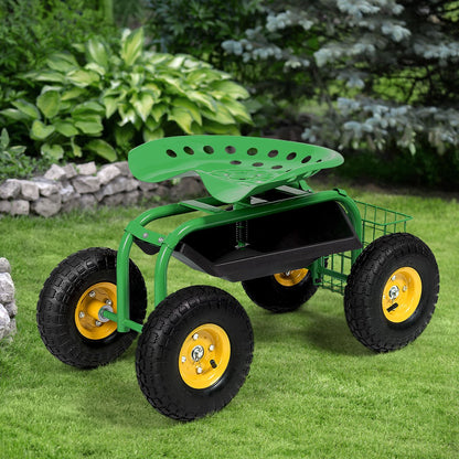 Garden Cart with Heavy Duty Tool Tray-Blue