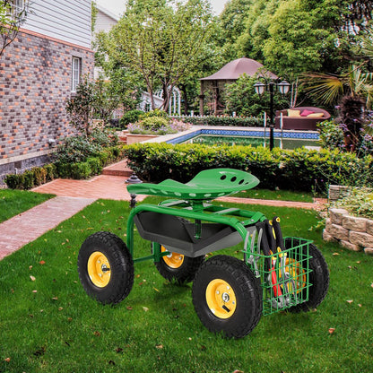 Garden Cart with Heavy Duty Tool Tray-Blue
