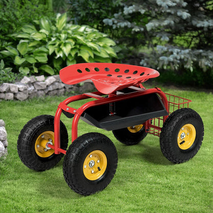 Garden Cart with Heavy Duty Tool Tray-Blue