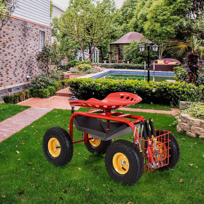Garden Cart with Heavy Duty Tool Tray-Blue
