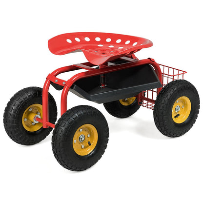 Garden Cart with Heavy Duty Tool Tray-Blue
