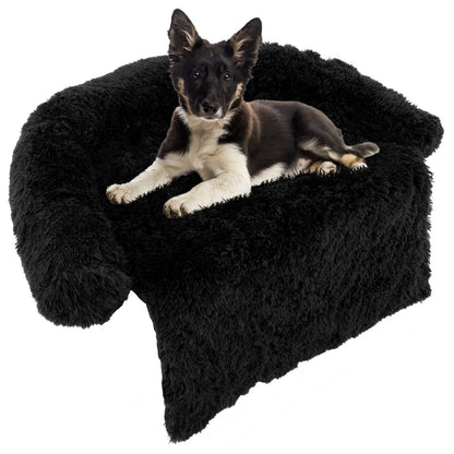 Plush Calming Dog Couch Bed with Anti-Slip Bottom-S