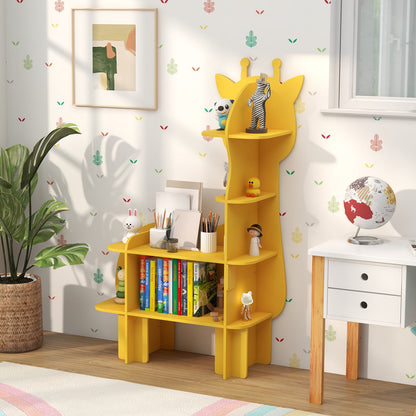 6-Tier Kids Bookcase Shelf Toy Storage Organizer with Open Storage Shelves-Green