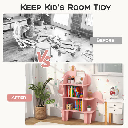 Kids Bookcase Toy Storage Organizer with Open Storage Shelves-Unicorn