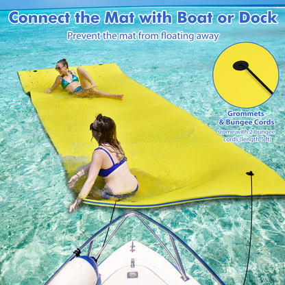9' x 6' 3 Layer Floating Water Pad Foam Mat -Yellow
