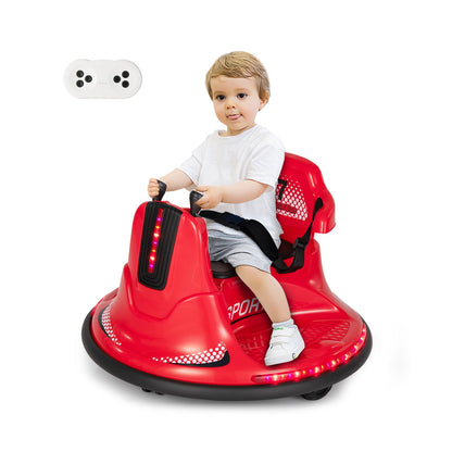 12V Kids Ride On Bumper Car with Remote Control Lights and Music-Blue
