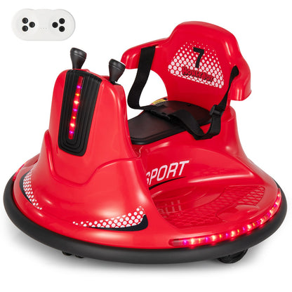 12V Kids Ride On Bumper Car with Remote Control Lights and Music-Blue
