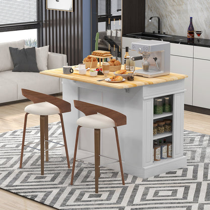 Kitchen Island with Storage and 3-Level Adjustable Shelves-Black