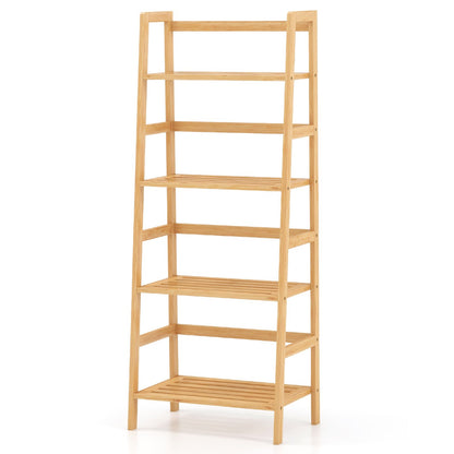 47.5 Inch 4-Tier Multifunctional Bamboo Bookcase Storage Stand Rack