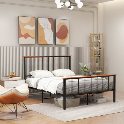 Full/Queen Bed Frame with Headboard and Footboard-Queen Size
