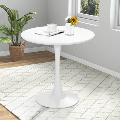 32 Inch Modern Tulip Round Dining Table with MDF Top-White