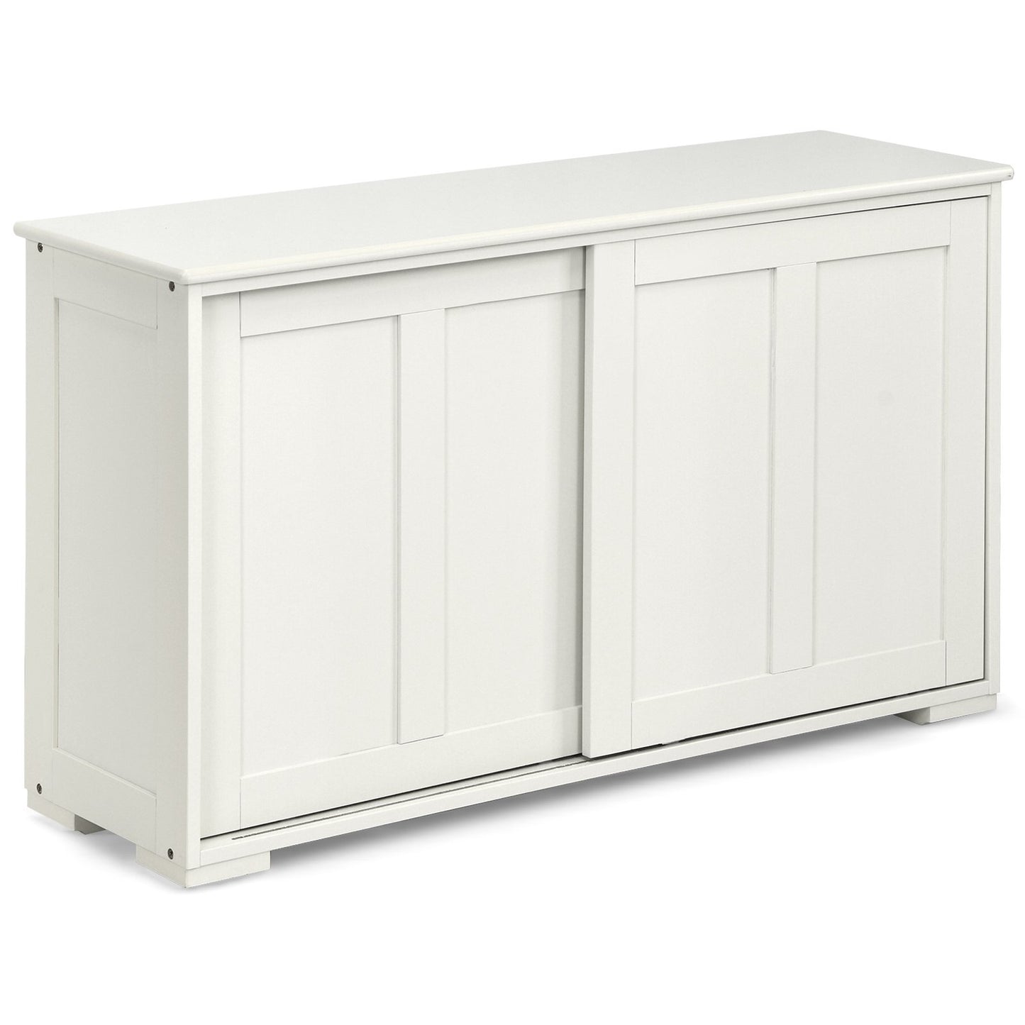 Kitchen Storage Cupboard Cabinet with Sliding Door-Black