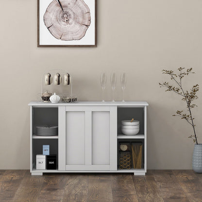 Kitchen Storage Cupboard Cabinet with Sliding Door-Black