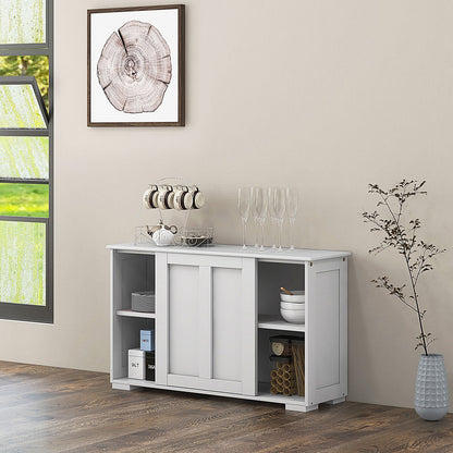 Kitchen Storage Cupboard Cabinet with Sliding Door-Black