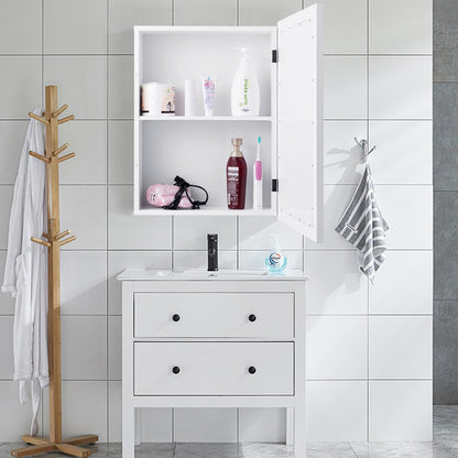 Wall-Mounted Mirrored Medicine Cabinet-Gray