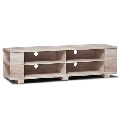 59 Inch Console Storage Entertainment Media Wood TV Stand-Black