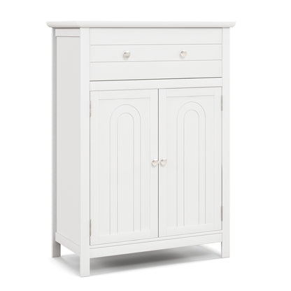 2-Door Freestanding Bathroom Cabinet with Drawer and Adjustable Shelf-Black