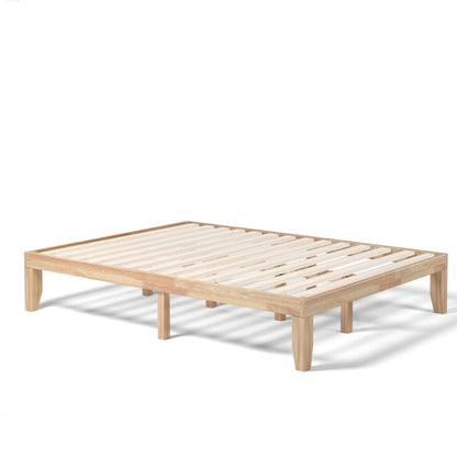 Queen Size 14 Inch Wooden Bed Mattress Frame-Brown