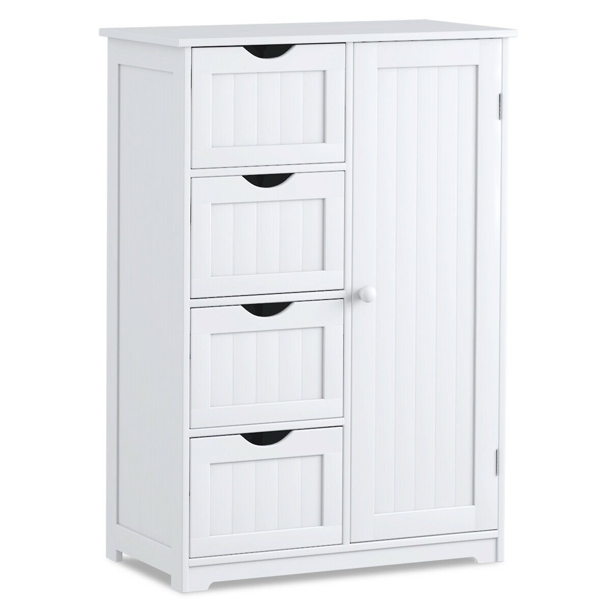 Standing Indoor Wooden Cabinet with 4 Drawers-Black