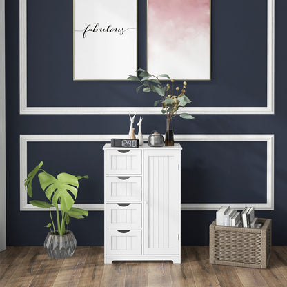 Standing Indoor Wooden Cabinet with 4 Drawers-Black