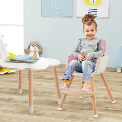 3-in-1 Convertible Wooden High Chair with Cushion-Beige