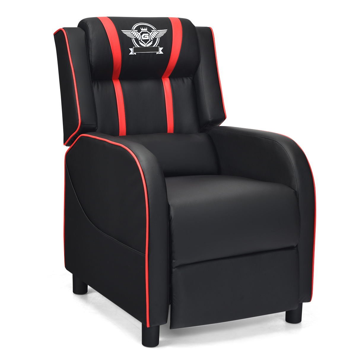 Massage Racing Gaming Single Recliner Chair-Blue