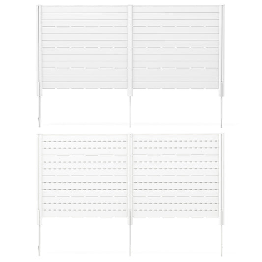 Outdoor Privacy Fence Screen with 5 Ground Stakes for Garden Yard Patio-White