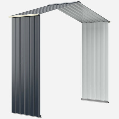 Outdoor Storage Shed Extension Kit for 9.1 Feet Shed-Gray