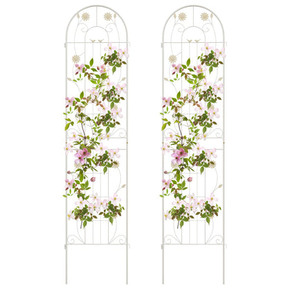 2 Pack 86.5 x 20 Inches Metal Garden Trellis for Climbing Plants-Green
