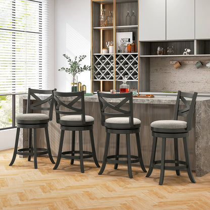 27/31 Inch Swivel Bar Stools Set of 2 with Hollow Back and Soft-padded Seat-31 inches