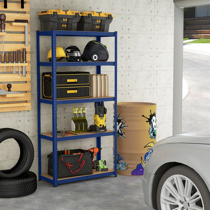 5-Tier Heavy Duty Metal Shelving Unit with 2000 LBS Total Load Capacity-Black
