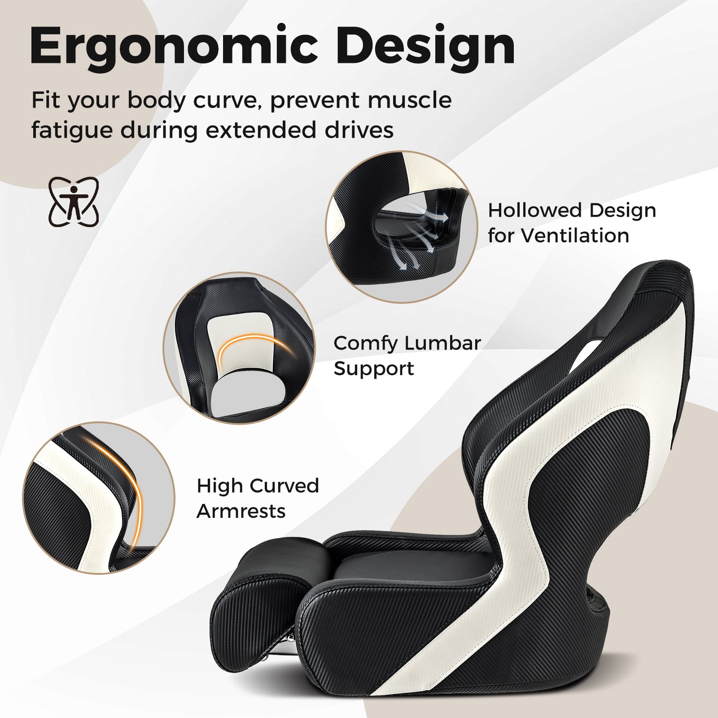 Captain Bucket Seat with Waterproof PVC Leather for Sightseeing Boat-Black