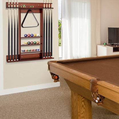 Wall-mounted Billiards Pool Cue Rack Only-Black