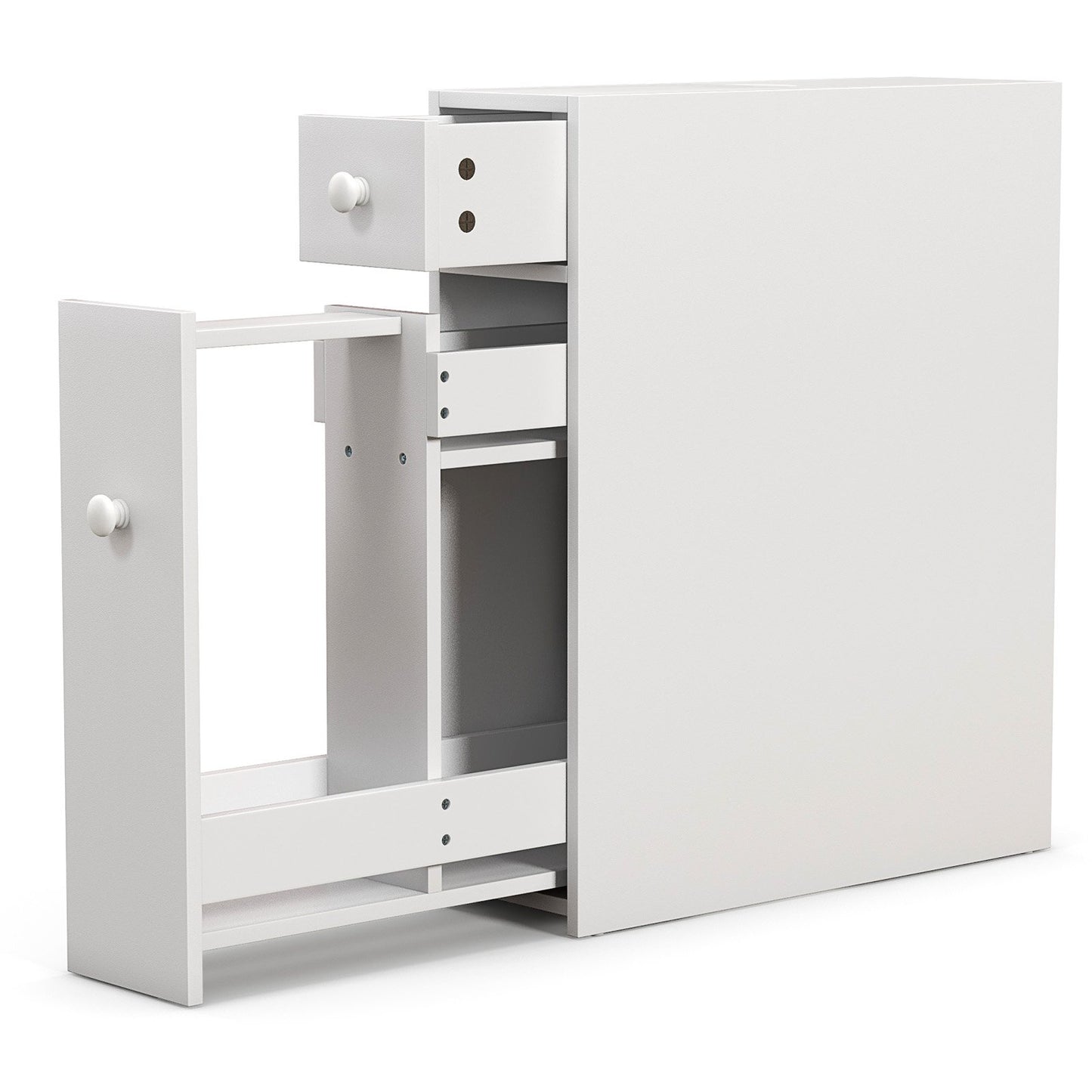 Black Bathroom Cabinet Space Saver Storage Organizer-Black