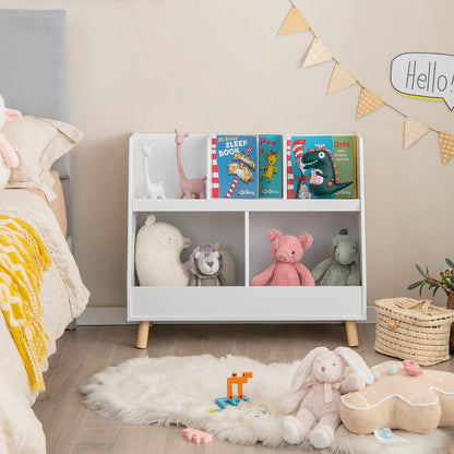 5-Cube Kids Bookshelf and Toy Organizer with Anti-Tipping Kits-Natural